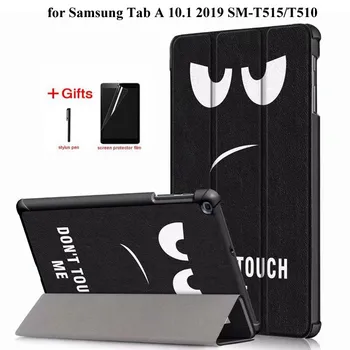 Smart odinis dėklas, skirtas Samsung Galaxy Tab 2019 SM-T515 T510 T515 Funda Tablet Stand padengti Samsung Tab 10.1 2019 atveju