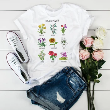 Moterų Drabužiai Saulėgrąžų Spausdinti Gėlių, Drabužių, Gėlių, Merginų, Moterų Topai Drabužius T-Shirt Grafikos Moterų Tumblr Marškinėliai T-shirts