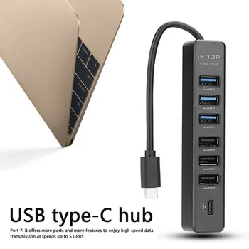 C tipo usb HUB Hi-Speed USB 3.1 PD USBC HUB Didelės Spartos Splitter Plėtros Desktop PC Nešiojamas Adapteris skaitmeninis analoginis keitiklis