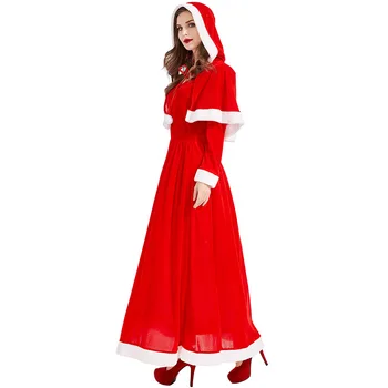 Kalėdų Išvakarėse šalis suknelė Kalėdų Dress Santa Claus skara suknelė