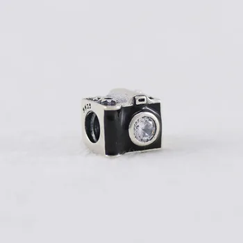 925 Sterlingas Sidabro Granulių Nostalgiškas Kamera, Granulės, Tinkami Pandora Moterys Apyrankę & Karoliai 