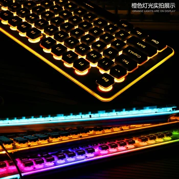 Žaidimų Klaviatūra 104 Keycaps RGB Apšvietimu Vandeniui Silent Keyboard Kompiuterinių žaidimų USB Laidinio Nešiojamas
