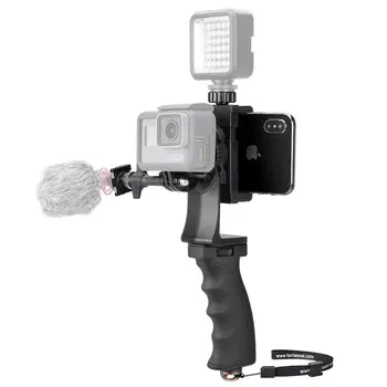 2in1 Veiksmų Kamera+Išmanųjį telefoną SYN Video Rinkinys rankenos Stabilizer vaizdo Kamera Rankena Mount Vlog Įrenginys Turėtojas Gopro 