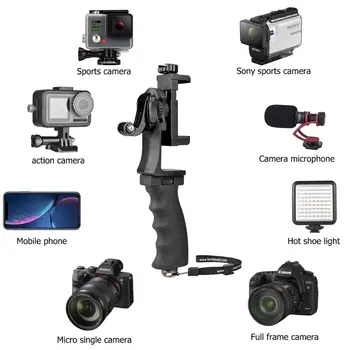 2in1 Veiksmų Kamera+Išmanųjį telefoną SYN Video Rinkinys rankenos Stabilizer vaizdo Kamera Rankena Mount Vlog Įrenginys Turėtojas Gopro 