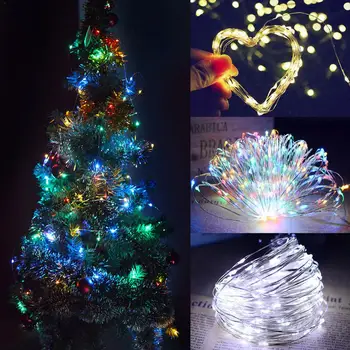 100 Led Saulės LED Styginių Šviesos Vandeniui Vario Viela String Pasakų Girliandą Kalėdų Vakarėlį Vestuvių Dekoravimo, Sodo Lempos 10m