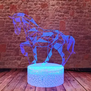 Crystal Arklių Modelio 3D Iliuzija LED Stalas naktinė lempa 7 Spalvų Apšvietimas veiksmo ir žaislas duomenys