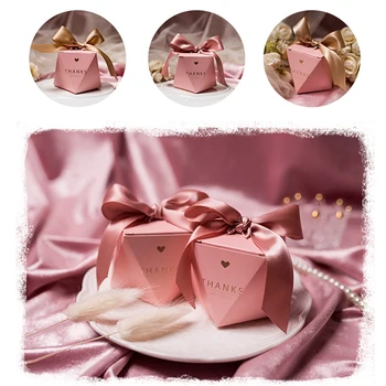 Vestuvių Nori Saldainių Dėžutė Kūrybos Rožinė Dovanų Dėžutės Baby Shower Popieriaus Šokolado Dėžutės Pakuotės Festivalis Šalis Tiekia Ačiū