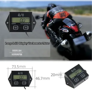 Motociklo Skaitmeninis Tachometras, Valandų Skaitiklis Indikatorius LCD Ekranas Automatinis Variklio Tach Tachometras RPM Motociklo 12V Valtis Automobilių Stilius
