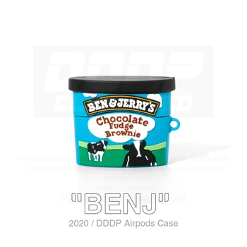 Už Airpods atveju ben šokolado fudge už airpods 1/2/3 pro silikono apsaugos įtaisą su keychain kablys karabinai priedai