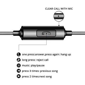 Ausinės 3,5 mm Lizdas Telefono laisvų Rankų įranga Sporto Ausinių Su Mikrofonu Triukšmo Panaikinimo Rankų įranga, Meizu Xiaomi 