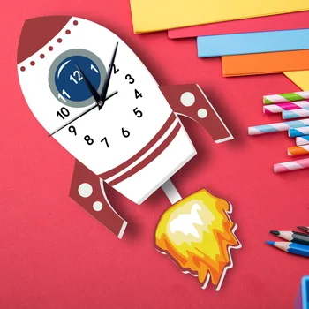 Raketų Sieninis Laikrodis Švytuoklinis Vaikams, Žaislų, Animacinių filmų 