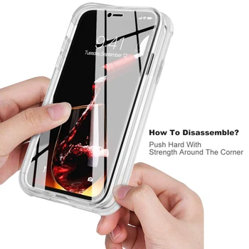 Aišku, Hard case for iphone 11 pro Max XR Padengti su screen protector 2 in 1 Pilnas Apsaugoti atsparus smūgiams Atveju pajėgumų Padengti