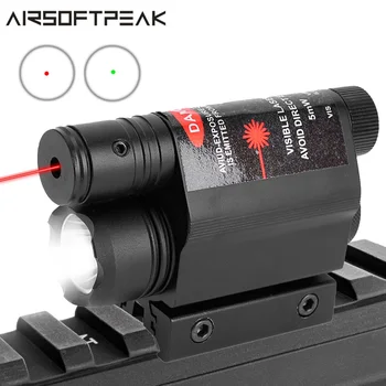 Taktinis LED Žibintuvėlis Green/Red Dot Lazerinis taikiklis su Nuotoliniu Jungikliu Airsoft Šautuvas, Pistoletas Šviesos 11/20mm Geležinkelių