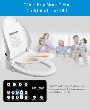 EcoFresh Smart tualeto sėdynės Elektra Bidė dangtis protingas bidė šilumos švarus, sausas Masažas rūpintis vaiku, moteris, senas