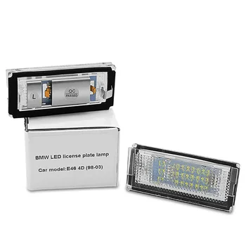 2VNT BMW E46 4D Licencijos numerio apšvietimo Lemputės auto numerį lempa LED automobilių šviesos surinkimo Signalo Lemputė Klaidų, bmw 323i 325i