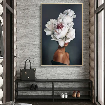 Šiuolaikinės Abstrakčių Gėlių Seksuali Moteris Menas Drobė, Tapyba Cuadros Spausdinti Sienos Meno Kambarį Namų Dekoro (be Rėmelio)