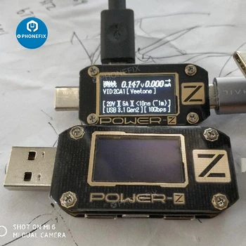 GALIA-Z USB PD Testeris Įtampos ir Srovės Pulsacijos Dvigubo Tipo C Priemonę KM001 USB Digital Voltmeter Bandymai