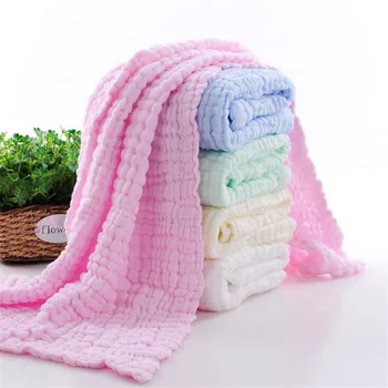 Vientisos spalvos paprasto žiemos antklodė 70*140cm medvilnės baby muslino antklodė 6 sluoksnių vaikams, vaikiška vonia rankšluostį