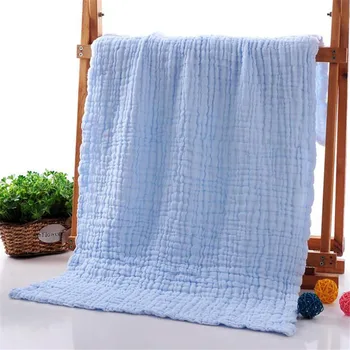 Vientisos spalvos paprasto žiemos antklodė 70*140cm medvilnės baby muslino antklodė 6 sluoksnių vaikams, vaikiška vonia rankšluostį