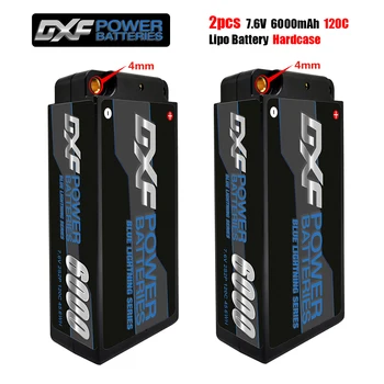 DXF Lipo Baterija 2S Neūžauga Lipo 7.6 V 6000mah 120C su 4mm Kulka Konkurencijos Trumpas-Pack 1/10 Buggy