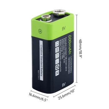 1 Gabalas ZNT Li-ion Baterija USB, Baterija 9V 600mah Ličio Polimero Baterijų Rc Žaislai Žibintuvėlis Galia Banko USB Laidas, Įkroviklis