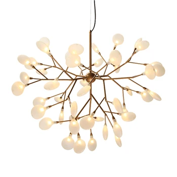 Šiuolaikinių LED Aukso/juoda Šviestuvo šviesos stilingas medžio šaką lempos dekoratyvinis firefly Šviestuvai, Lubų Šviestuvai Šviestuvai