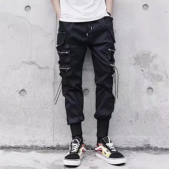 Streetwear Juostelės 2020 Vyrų Jogger Kelnes Hip-Hop Sweatpants Poilsiu Kelnės Taktinis Mens Kelnės Krovinių Haremo Kelnės Vyrams, Drabužiai