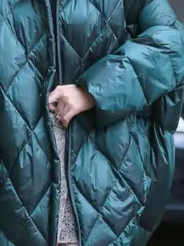 2019 Stilingas Ponios Žiemos Striukė Sunkiųjų Kailis Medvilnės Parkas Ilgi Paltai Žiemos Striukė Hood striukė