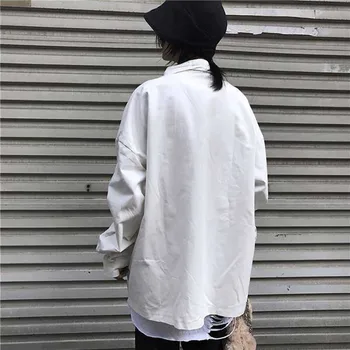 NiceMix marškinėliai Blokuoti Kontrastas Kišenėje Streetwear Prarasti Plius Dydis Top Marškinėliai Harajuku Punk Hip-Hop korėjos palaidinė moterų plius dydis