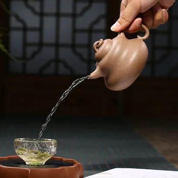 Yixing Zisha arbatinukas raw rūdos purvo rankų darbo puodą moliūgas