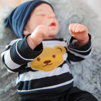 Hoomai Bamblys Lėlės Reborn Baby 45CM Minkštas Kūno Bebe Reborn Lėles Vaikams Gimtadienio Dovana Žaislas