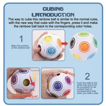 Yongjun spaudai streso žvalgybos magija kamuolys 12 spalvų vaivorykštė kamuolys vaikams