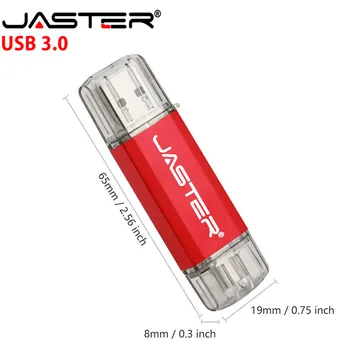 JASTER 3 in 1 OTG Pen Flash Drive USB 3.0 + Micro usb + Tipo C Pen Diskas 128GB 64GB 32GB 16GB 8GB 4GB Pendrive Android/VNT