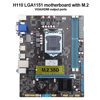 Nuolaida plokštė su M. 2 SMA lizdas prekės HUANAN ZHI H110 LGA1151 plokštė su VGA/HDMI prievadą i5 8500 SATA3.0 USB3.0