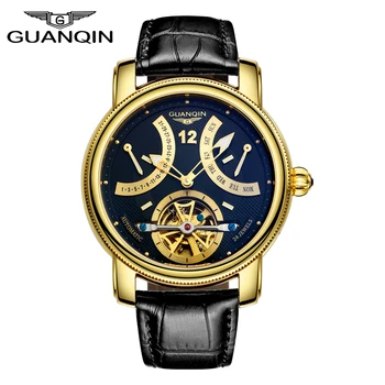 GUANQIN Dizaino Laikrodžius Vyrams Top Brand Prabangių Laikrodžių Mados Atsitiktinis Automatinis mechaninis laikrodis Laikrodžiai Reloj Relogio masculino