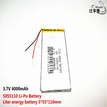 10vnt Litro energijos baterija Gera Qulity 3.7 V,4000mAH 5055110 Polimeras ličio jonų / Li-ion baterija tablet pc BANKAS,GPS,mp3,mp4