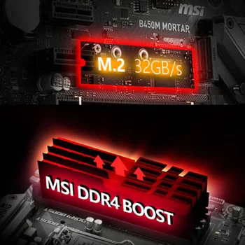 Lizdas AM4 MSI B450M SKIEDINIO Plokštė AMD B450 AMD Ryzen DDR4 64GB AM4 Originalus Stalinis MSI B450 Plokštės PCI-E 3.0 AM4 DDR4