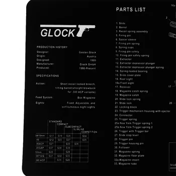 Ginklų Valymo Stendo Kilimėlis Glock Gumos kiliminė danga, atsparus Vandeniui neslidus su Instrukcijomis, Armourist Kilimėlis Taktinis Airsoft medžioklė
