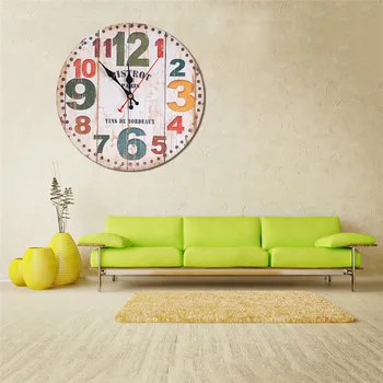 Vintage Ne-Tiksi Silent Apvalus Sieninis Laikrodis Modernaus Dizaino Sieniniai Laikrodžiai, Namų Virtuvės, Biuro Sienos Dekoratyvinis Pakabinti Laikrodį 9J18