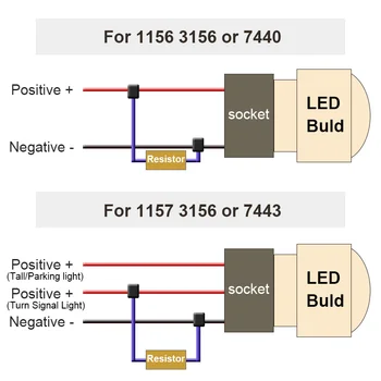 4X 50W LED Lemputė, Stabdžių Posūkio Signalo Žibintas Priešrūkinis Žibintas Apkrovos Rezistorius Pataisyti Klaidą Greitai 