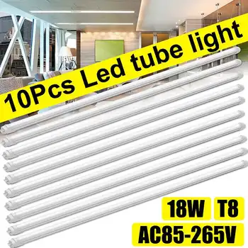 10VNT 4ft T8 Led Vamzdžių 18W 2835 šaltai Balta 88 1.2 M LED Vamzdis Šviesos Fluorescencinės Lemputės Patalpų vidaus vartojimui AC85-265V 1800lm