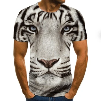 2020 Nauji marškinėliai trumpomis Rankovėmis Vyrams Drabužius Hip-Hop Viršūnes Mados Atsitiktinis Tigrai T-shirts Vasaros Mados 3D Spausdinimo dropshipping