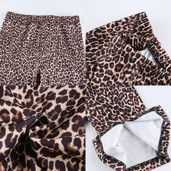 Y2K Leopardas Spausdinti Tiesiai Padalinta Kelnes Capris Moterų Derliaus Estetinės Aukšto Juosmens korėjos Mados Punk Ruda Streetwear Iamhotty