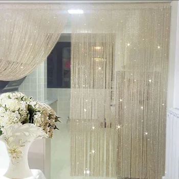 Užšifruotas sidabro gija kabinti užuolaidų pasiskirstymo uždanga pasiskirstymo pakraštyje veranda be įpakavimo korėjos vestuvių dekoravimas curt