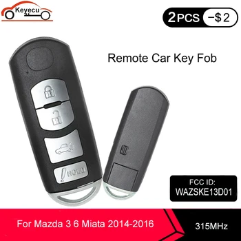 Keyecu Smart Remote Key 4 Mygtuką 315MHz ID49 Chip FOB už Mazda 3 6 Miata 2016 FCC: SKE13D01 (