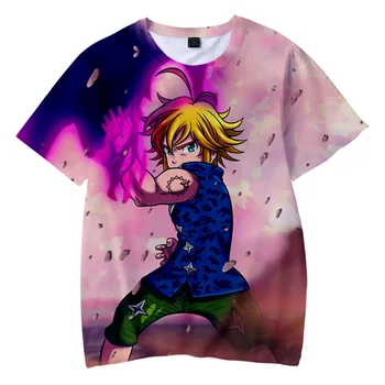 Nanatsu Nr. Taizai Vaikai 3d Print T Shirt už Vaikas, Berniukas, Mergaitė, Marškinėlius Paauglių Tee Viršuje Drabužius Japonų Anime Septynios Mirtinos Nuodėmės