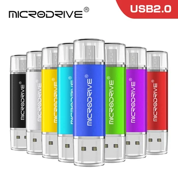 Naujas USB OTG 2.0 flash drive 16gb 32gb 8gb metalo memory stick pendrive 32 gb, 64 gb, 128 gb pen drive usb 