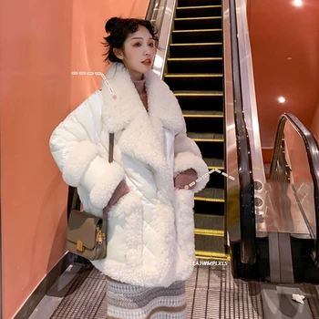 2020 nekilnojamojo vilnos Sujungimas Žieminiai pūkų paltai moterims Storas šiltas 90% baltos spalvos antis žemyn striukė Kieto sniego šiltų viršutinių drabužių siuvimas Mujer YRF293