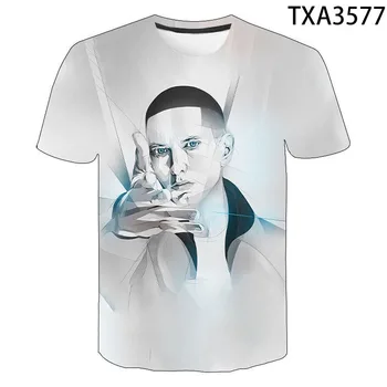 Nauja Vasaros 3D T shirts Eminem Vyrams, Moterims, Vaikams Laisvalaikio Mada Streetwear Berniukas Mergaitė Vaikai Atspausdintas T-shirt Kietas Viršūnes Tee