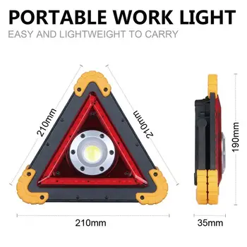 30W LED Nešiojamų WorkLight Trikampis Avarinio Įspėjamoji Lemputė Cob Potvynis Šviesa